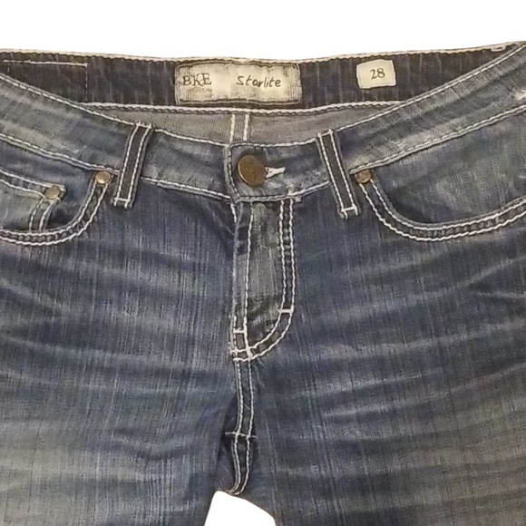 BKE Denim Women's Starlite Frayed Hem Capri Jeans Size 28 - Picture 3 of 14